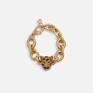 Chain Bracelet With Decorative Leopard In Crystal Pavé Dolce & Gabbana en coloris Métallisé