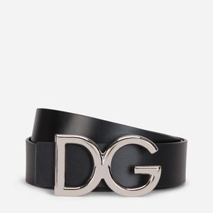 メンズ Dolce & Gabbana Dolcegabbana シルバー ロゴ ベルト ブラック