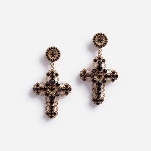Dolce & Gabbana Mettallic Pendant Earrings With Decorative Elements