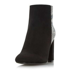 Dune Black Odessa Faux-Suede Ankle Boots 