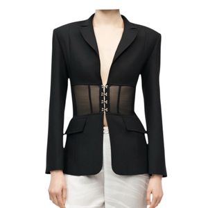 Just Cavalli Black Cuffed Jacket With Transparency