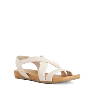 Dune Natural Wf Landies Wide Fit Casual Sandals