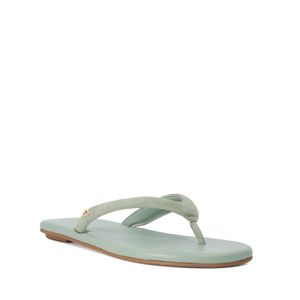 Dune Green Levana Suede Toe Post Flat Flip Flop Sandals