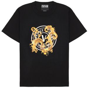 Versace Jeans Couture Black T-Shirt Con Stampa for men