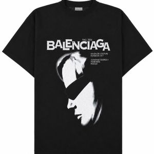 Balenciaga Black T-Shirt Con Stampa for men