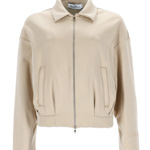 Max Mara Natural Silk And Cotton Crop Sweatshirt