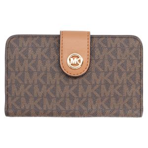 MICHAEL Michael Kors Brown Portafoglio Medium Con Stampa Logo E Ciondolo Mk Pop