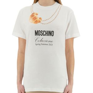 Moschino Grey Breakfast" Logo Print T-Shirt