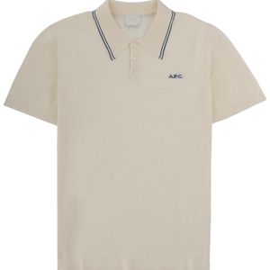 A.P.C. White Shirt Collar Polo for men