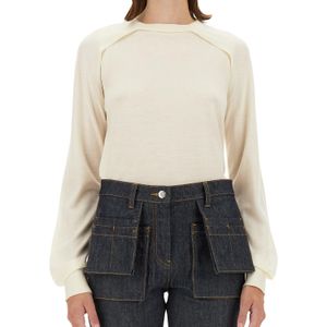 Helmut Lang White Relaxed-Fit Wool And Silk Blend Top