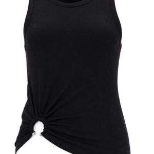 Rabanne Black Top Con Piercing
