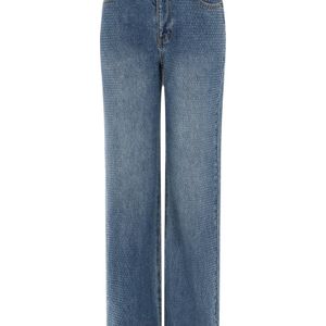Self-Portrait Blue Jeans With Rhinestones
