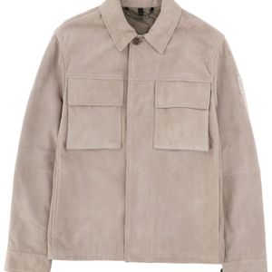 Belstaff Natural Solid Shirt Collar Jacket