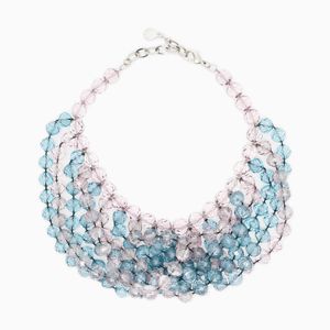 Emporio Armani Blue Multistrand Necklace With Faceted Spheres