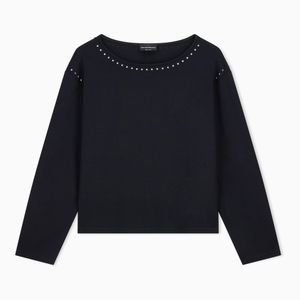 Emporio Armani Blue Punto Milano Sweater