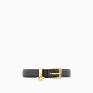 Emporio Armani White Deer-Print Belt With Eagle Logo Charm