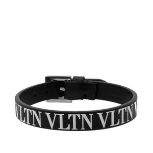 Bracelet en cuir Vltn Valentino pour homme en coloris Noir