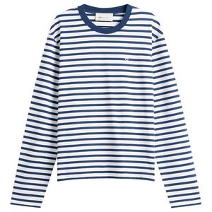AMI Blue Long Sleeve Boxy Fit Mariniere T-Shirt for men
