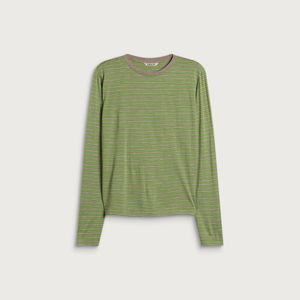 Auralee Green Soft Smooth Long Sleeve T-Shirt