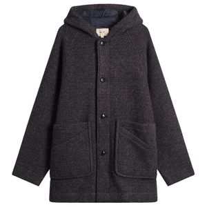Folk Black Hooded Car Coat for men