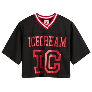 ICECREAM Black Cropped Football Jersey