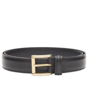 Andersons Black Andersons Narrow Stitch Trimmed Leather Belt for men