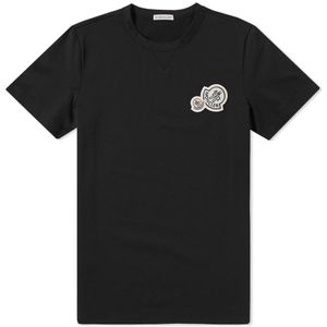 T-shirt à patch logo poitrine Moncler pour homme en coloris Noir