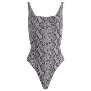 Skims Grey Fits Everybody Square Neck Bodysuit
