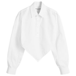 Alexander Wang White Cropped Shirt Diamond Hem