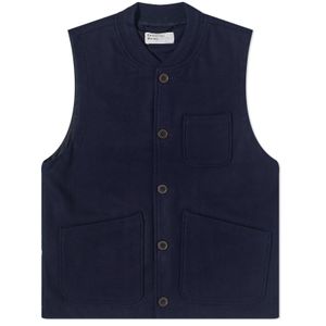 Universal Works Blue Mowbray Chore Waistcoat for men