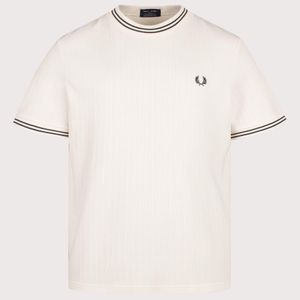 Fred Perry Natural Regular Fit Ribbed Jersey T-Shirt for men
