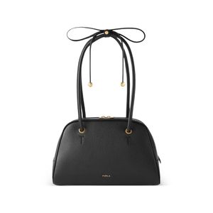 Furla Black M Poppy Dome Bow-Detail Shoulder Bag
