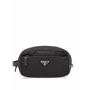 Prada Black Re-Nylon Wash Bag for men