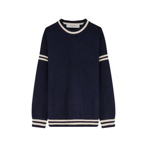 Golden Goose Deluxe Brand Blue Striped Logo-Patch Sweater for men