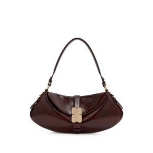 Ganni Brown B-Kat Deep-Shine Shoulder Bag