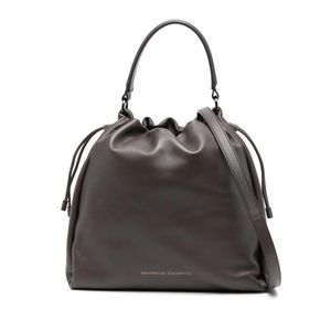 Brunello Cucinelli Black Mellow Shoppe Bucket Bag