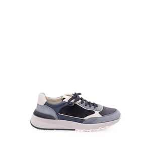 Brunello Cucinelli Blue Panelled Leather Sneakers for men