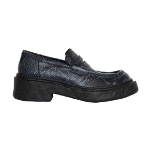 CAMPERLAB Black Vamonos Printed Python Loafer for men