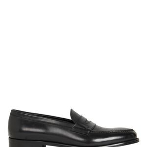 Etro Black Leather Loafers With Paisley Detail for men