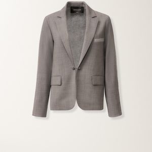 Fabiana Filippi Grey Cool Wool Jacket, Melange Rock