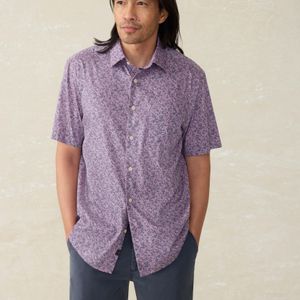 Faherty Brand Purple Short-Sleeve Movement&Trade; Monterey Shirt for men
