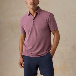 Faherty Brand Purple Short-Sleeve Sunwashed Pique Polo Shirt for men