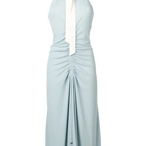 Ssheena Blue Ruched Midi Dress