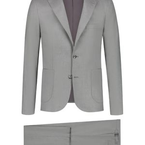 PAUL ZEIST Grey Notched-Lapel Single-Breasted Suit for men
