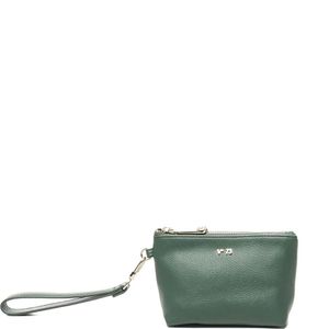 V73 Green Logo-Lettering Clutch Bag