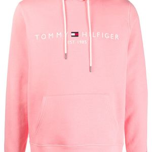 メンズ Tommy Hilfiger ロゴ スウェットパーカー ピンク