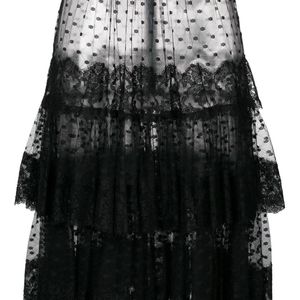 Dolce & Gabbana シアー フリル スカート ブラック