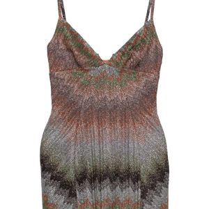 Missoni Brown Sleeveless Chevron-Pattern Mini Dress