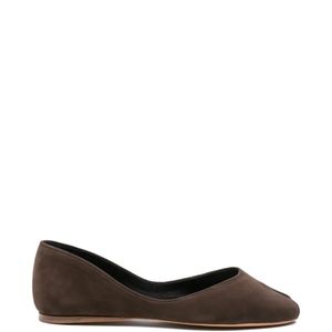 Jude Brown Open-Toe Ballet Flats