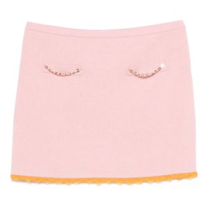 Casablanca Pink Logo-Embellishment Mini Skirt